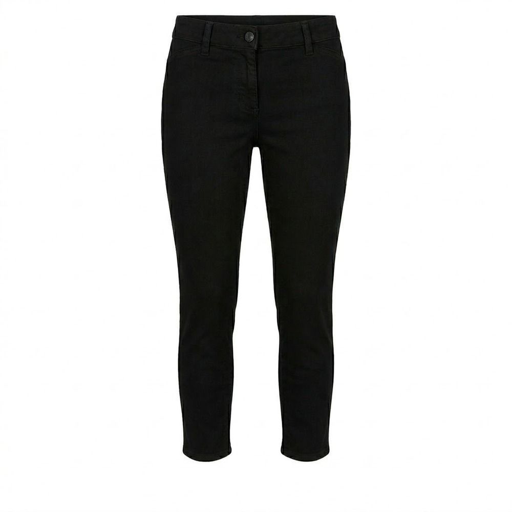 Eileen Fisher Women's 4 PETITE SMALL Black‎ Slim Leg Denim Jeans Minimalist